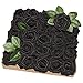 YINGSHENG Black Roses Artificial Flowers, 25pcs Real Looking Artificial Roses Black Foam Flower with Stem for Halloween Wedding Bridal Bouquets Baby Shower Party DIY Home Decoration