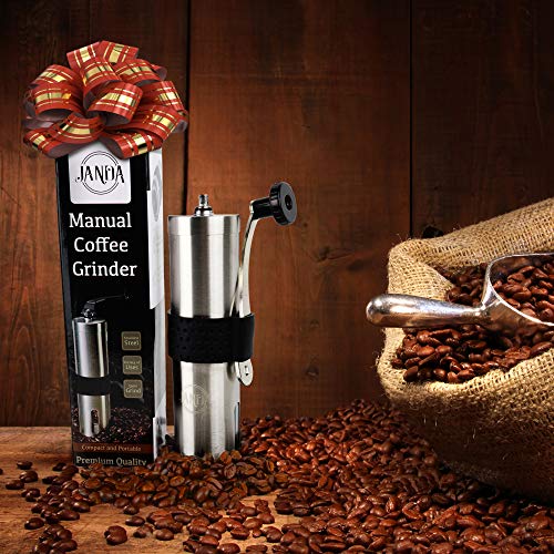 Manual Coffee Grinder by Janda Products Conical Stainless Steel