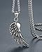 Stainless Steel Angel Wing Pendant Necklace, Unisex, 24