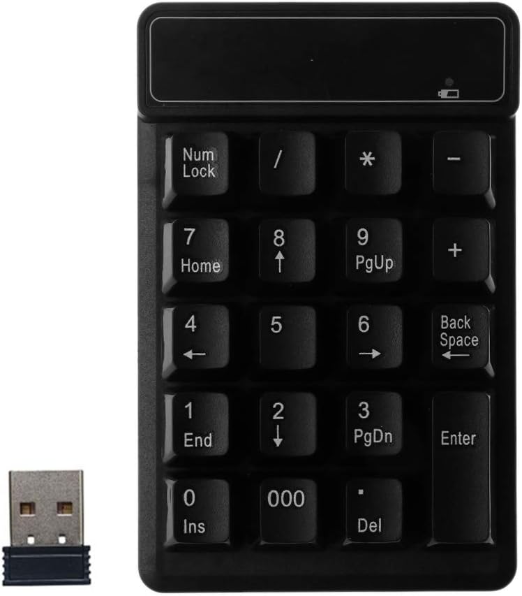 Losping 2.4GHz Mini USB Wireless Numeric Keypad 19 Keys Number Pad Numpad Receiver for Laptop PC Computer Accessories