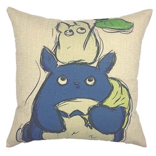 YOUR SMILE- TOTORO Cotton Linen Square Decorative Throw Pillow Case Cushion Cover 18 x 18 Pillowcase