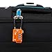 TSA Approved Cable Luggage Locks, Re-settable Combination with Alloy Body, Orange 4 Locks.
