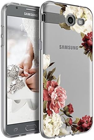 for Galaxy J7 2017 Case, for Galaxy J7 Prime Case, Clear Soft TPU Flowers Floral Printed Back Cover for Samsung Galaxy Halo/J7 2017/J7 V/J7 Sky Pro/J7 Perx/J7V 2017/J7 Prime Blossom Flower