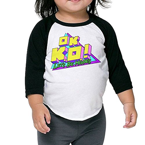 XHX Ok Ko Let's Be Heroes Unisex Children 3/4 Sleeve Raglan T Shirt Tee