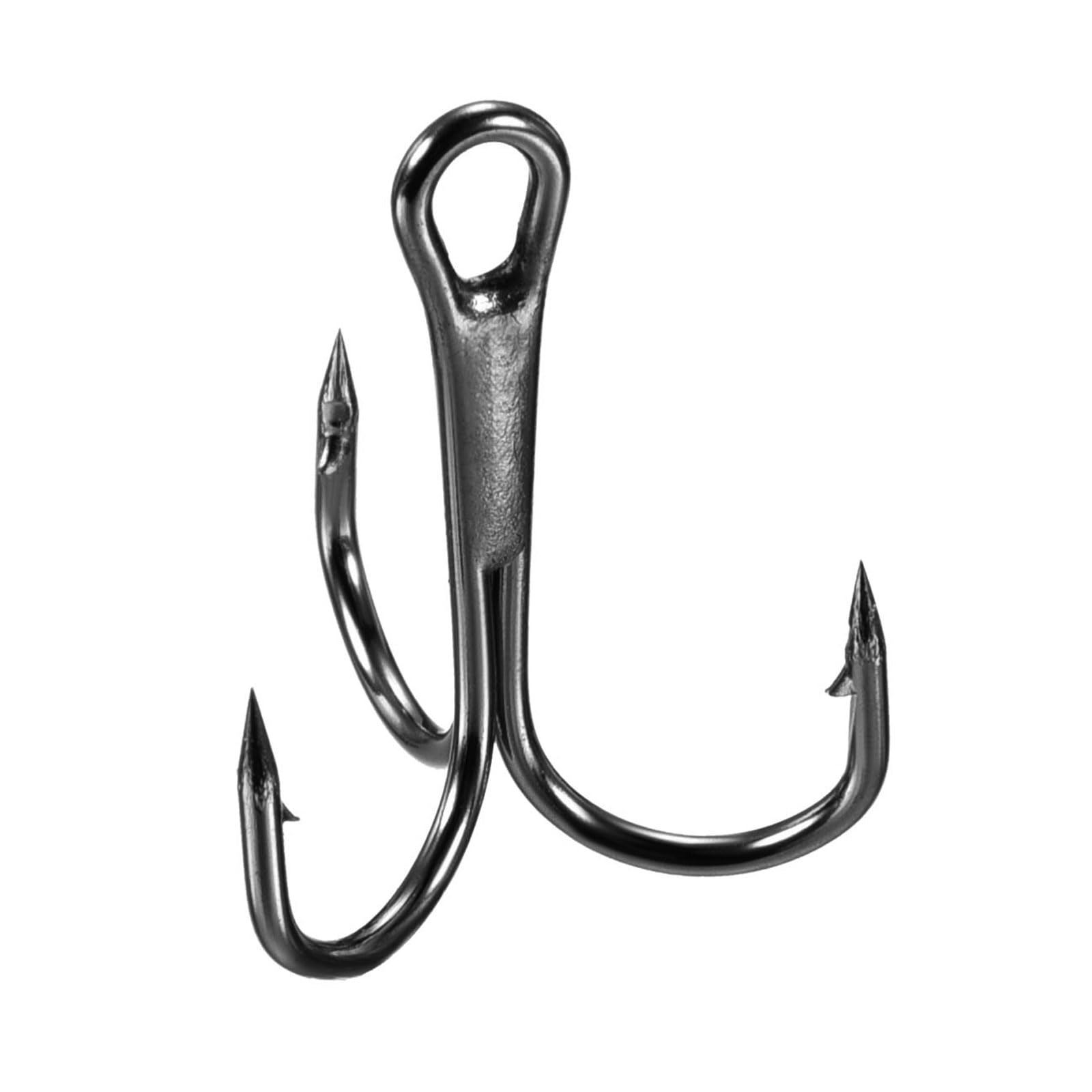 PATIKIL 6# Fishing Treble Hooks, 10Pcs 3X Strong Treble Fish Hook High Carbon Steel Fishing Hooks Round Bend Barbed for Freshwater Saltwater, Black