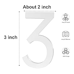 3 Inch Adhesive Mailbox Numbers, Self Stick House