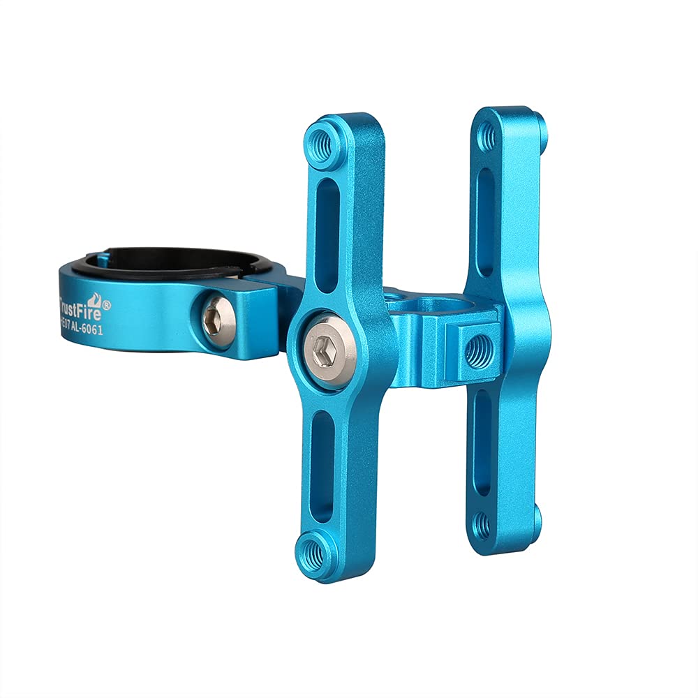 TrustFire HE07 Bicycle Cycling Mount Mountain Road Bike Mount for 2 x Water Bottle Holder Handlebar Rack Aluminium Adapter Multifunctional - Blue