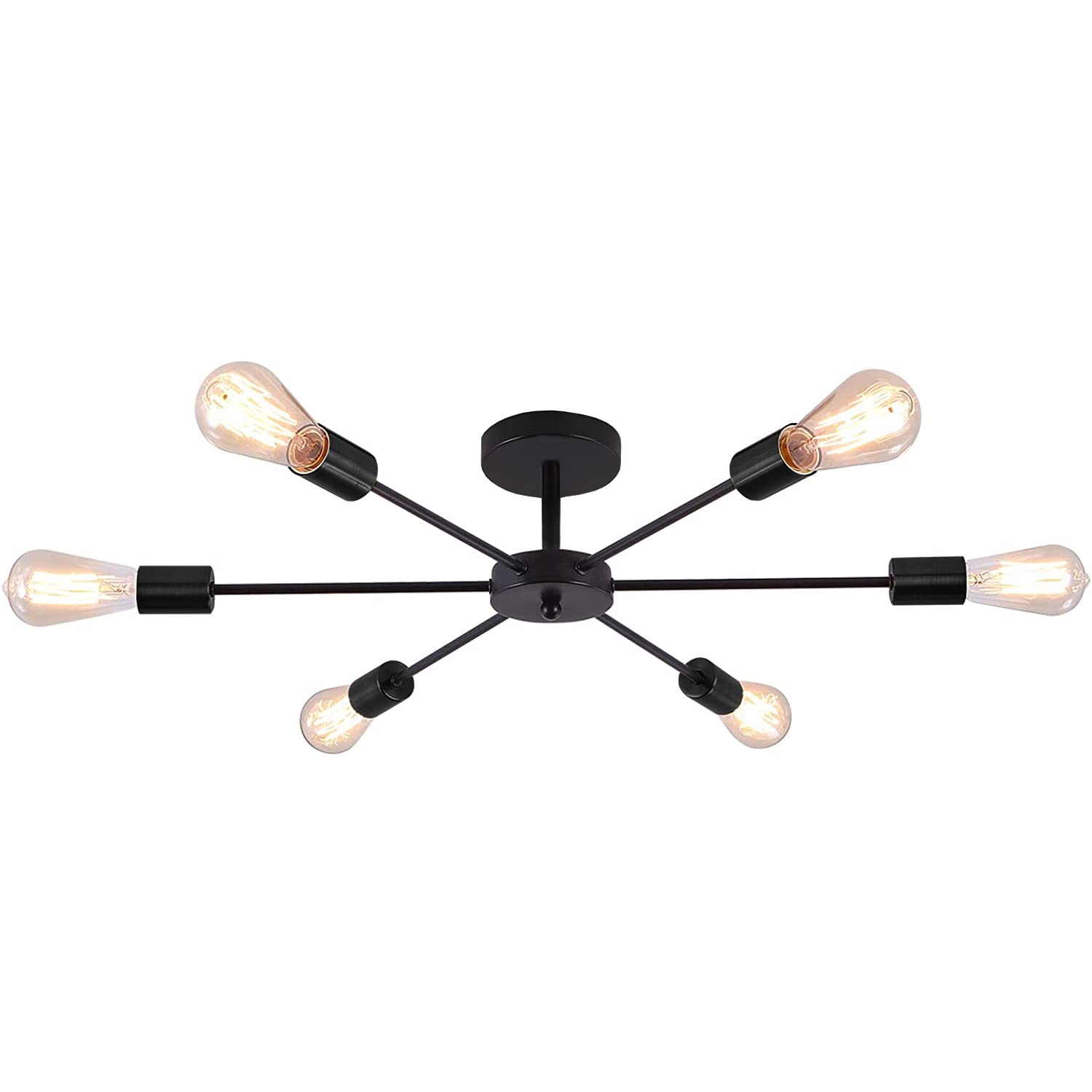 BLATOMY Chandeliers Ceiling Lights, Black Pendant Spider Light Fitting, Antique 6 Arms Vintage Light Fixture Lamp for Bedroom, Kitchen, Dining Room (Without Bulb)
