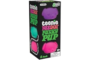 Schylling NeeDoh Teenie Funky Pups - Sensory Squeeze Toy - Contains 3 Mini Groovy Globs - 1.5" Wide - Color May Vary (Pack of 1)
