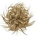 SEGO Tousled Updo Messy Bun Hair Piece Scrunchies Synthetic Wavy Bun Extensions Rubber Band Elastic Scrunchie Chignon Instant Ponytail Hairpiece for Women #24 Natural Blonde