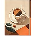 MWZUPQ 70s Retro Espresso Coffee Wall Art Trendy Minimalist Terracotta Canvas Poster Vintage Aesthetic Prints for Kitchen Coffee Bar Bedroom Wall Decor 12x16 inch Unframed