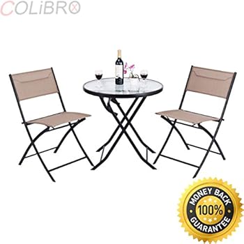 Amazon Com Colibrox 5 Pcs Bistro Set Garden Folding Chairs Table