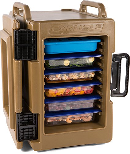 Carlisle IT40043 Cateraide IT End Loading Insulated Food Pan Carrier, 6 Pan Capacity, Caramel