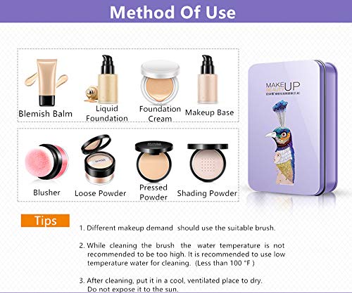 GothicBride Makeup Brushes Set Elegant Purple Premium Makeup Brush Set Synthetic Foundation Powder Concealers Eye Shadows Kabuki Travel Foundation 7Pcs Brush Sets - Thumbnail 5