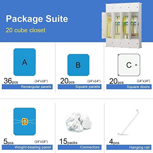 image for MAGINELS Closet Wardrobe Armoire Cube Storage Organizer for Clothes Be