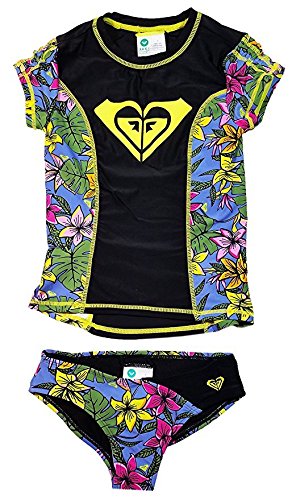 Roxy Big Girls Rash Guard Set (12, Hot Tropics)