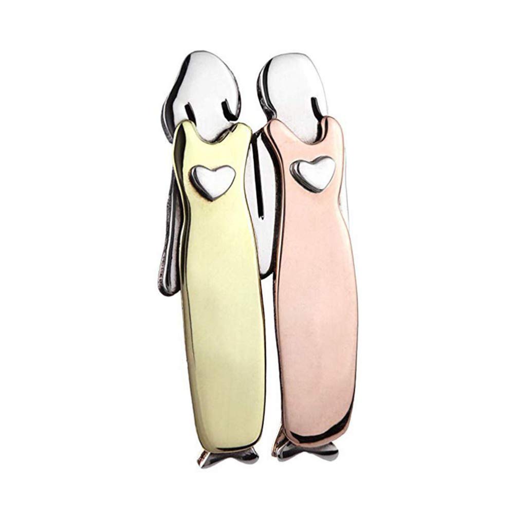 Amosfun Beautiful Brooch Pin Cute Sisters Badge Lapel Pin Best Friends Brooch Breastpin Wild Personality Charm Ladies Jewelry Accessories (Two Sisters)