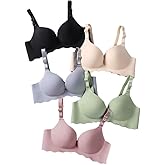 Pack of 5,Women Comfort No Wire Bras Seamless No Show Bra Pack
