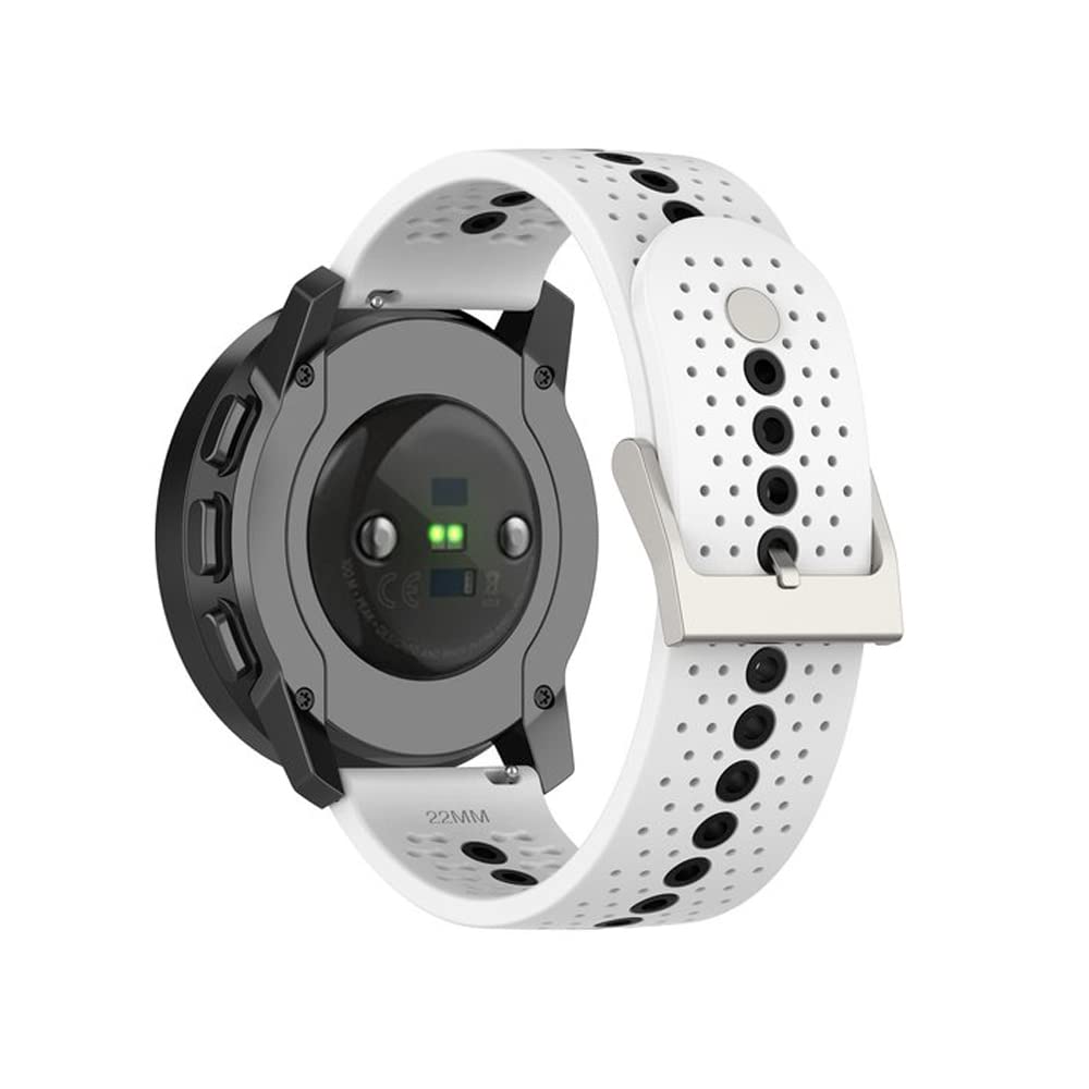 SeaFicco Watchband Compatible for Suunto 9 Peak Pro, 22MM Silicone Watch Strap Quick Release Band Compatible with Suunto Vertical 2 /Vertical /9 Peak /5 Peak/Race/Run/Ocean (White/Black)