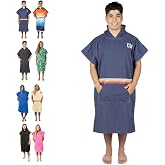 COR Surf Wetsuit Changing Robe, Hooded Surf Poncho Towel, Large Knightrider | Fits Most Men &amp; Women Adults, Quick-Dry Microfiber, Front Kangaroo Pocket, Fade-Resistant, For Surf, Beach, Pool, Camping