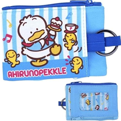 Amazon Com Ahiru No Pekkle Two Zipper Pouch Coin Cash Cards Case Slim Wallet With Id Window Key Ring Loop For Lanyard