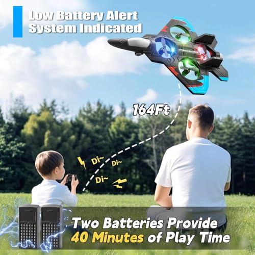 LBOYLOVE® V32 Foam Remote Control Airplanes for Kids 8-16, RC Airplane Fighter Jet with Light, 360° Flip, Gravity Sensing, Stunt Roll, Remote Control Fighter Jet for Boys, Girls, Teens and Adults
