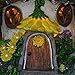 Exhart Solar Sunflower Roof Fairy House Statue - Mini Sunflower Fairy Cottage Resin Statue with Solar Garden Lights - Sunflower-Topped Resin Fairy Hut for a Whimsical Fantasy Garden 10