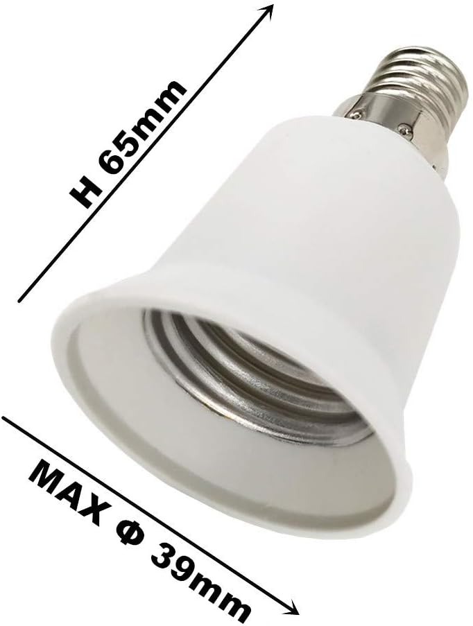 DZYDZR 8 Pack Lamp Socket Adapter Converter E14 to E27 Bulb Socket for LED Bulb, White - Image 5