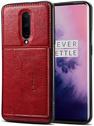 OnePlus 7 Pro Case, Slim Fit Magnetic Back Flip Stand Card Holder Wallet PU Leather Hybrid TPU Full Frame Shock Absorption Protective Cover Case for OnePlus 7 Pro (Red)