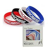 CocoFang(TM) 3D I Promise Silicone Wristband Bracelet 4PCS Assorted Color