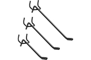 CICICO Black Pegboard Hooks, 30 Pcs, 2/4/6 inch, Peg Board Organizer Accessories with Rubber Tipped, Peg Board Hooks for Hanging Tools, Pegboard Wall Organizer for Garage, Office, Kitchen and Store.