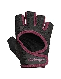 Harbinger Women's Power Weightlifting Gloves with StretchBack Mesh and Leather Palm (1 Pair)