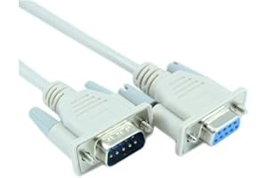 MyCableMart 100ft Serial Cable, DB9/DB9 RS232 Male to Female Extension Cable
