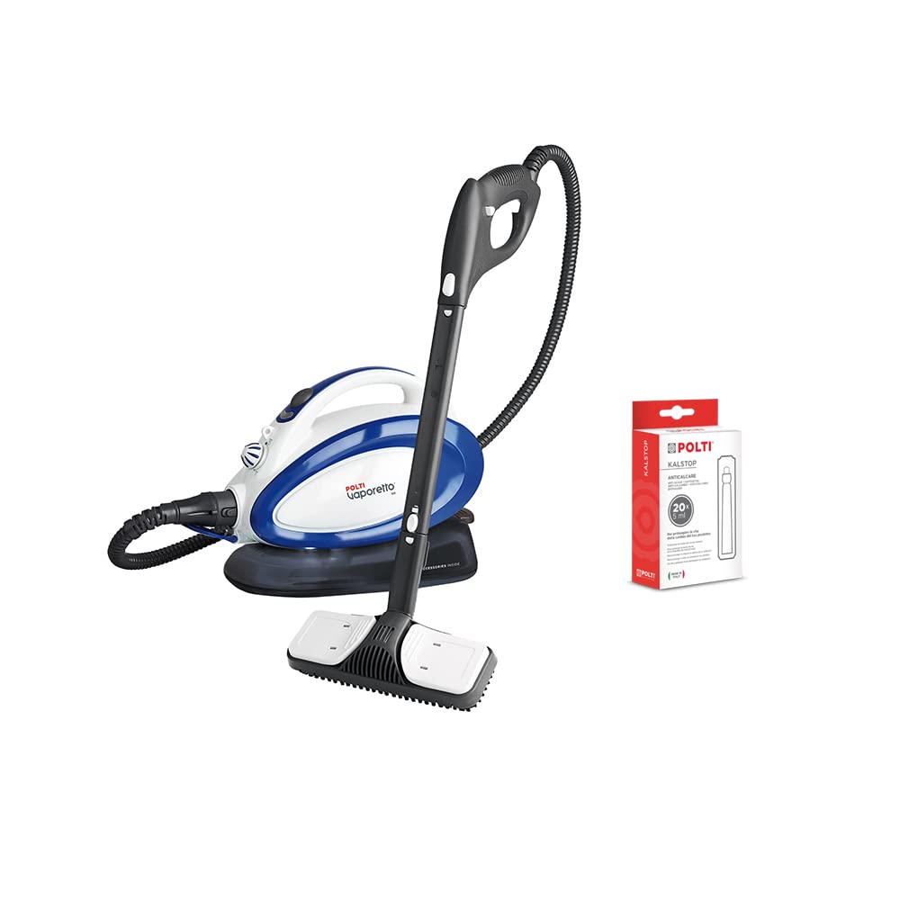 Polti Vaporetto Go Steam Cleaner, 3.5 Bar, Plastic & PAEU0094 Kalstop Anti-Scale Phials, White