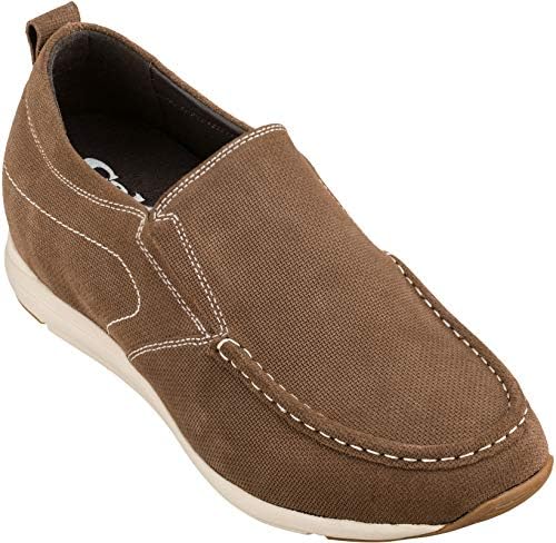 CALTO Men's Invisible Height Increasing Elevator Shoes Brown