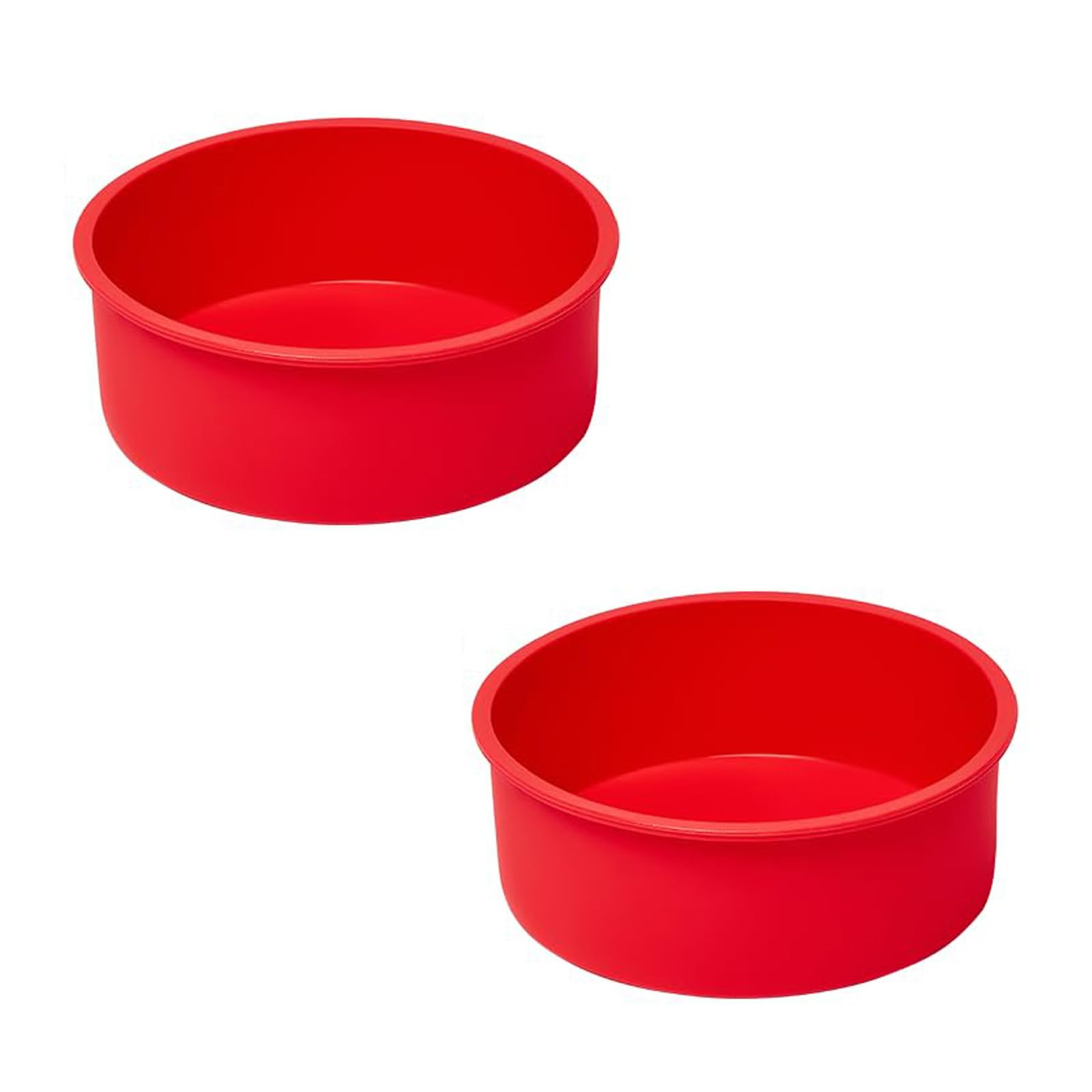 chongning 2 PCS Silicone Cake Moulds, Cake Tins, Round Cake Baking Pan, Nonstick Silicone Baking Moulds for Cake, Baking Tray for Muffins Puddings Bread (8 inch)