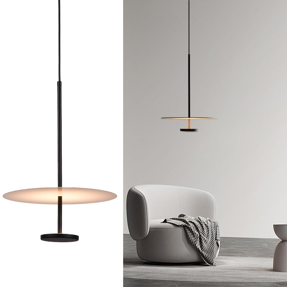 Photo 1 of OROILUPU 11.8'' Flying Saucer Pendant Light UFO Black Nordic MCM Mid Century Pendant Light Scandinavian Style Modern Minimalist Hanging Light Fixture for Dining Room Bedroom Kitchen Island Living Room
