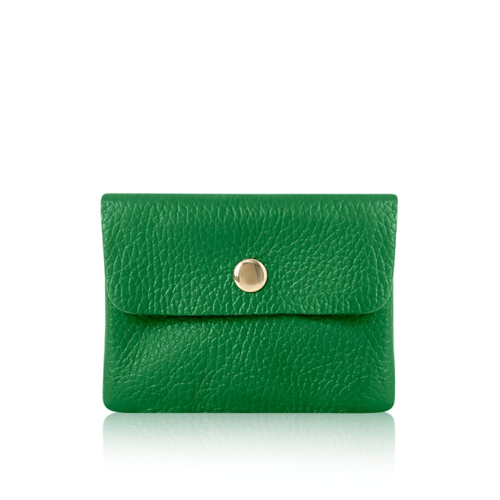 Montte Di Jinne - Women Italian Textured Soft Leather Coin Bag Coin Purse and Card Holder (Green)