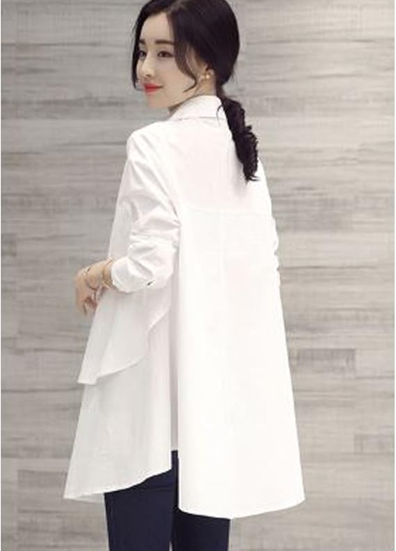 Amazon ベコ Beco レディース シャツワンピース 長袖 Aライン 黒 白 M 白 ワンピース チュニック 通販