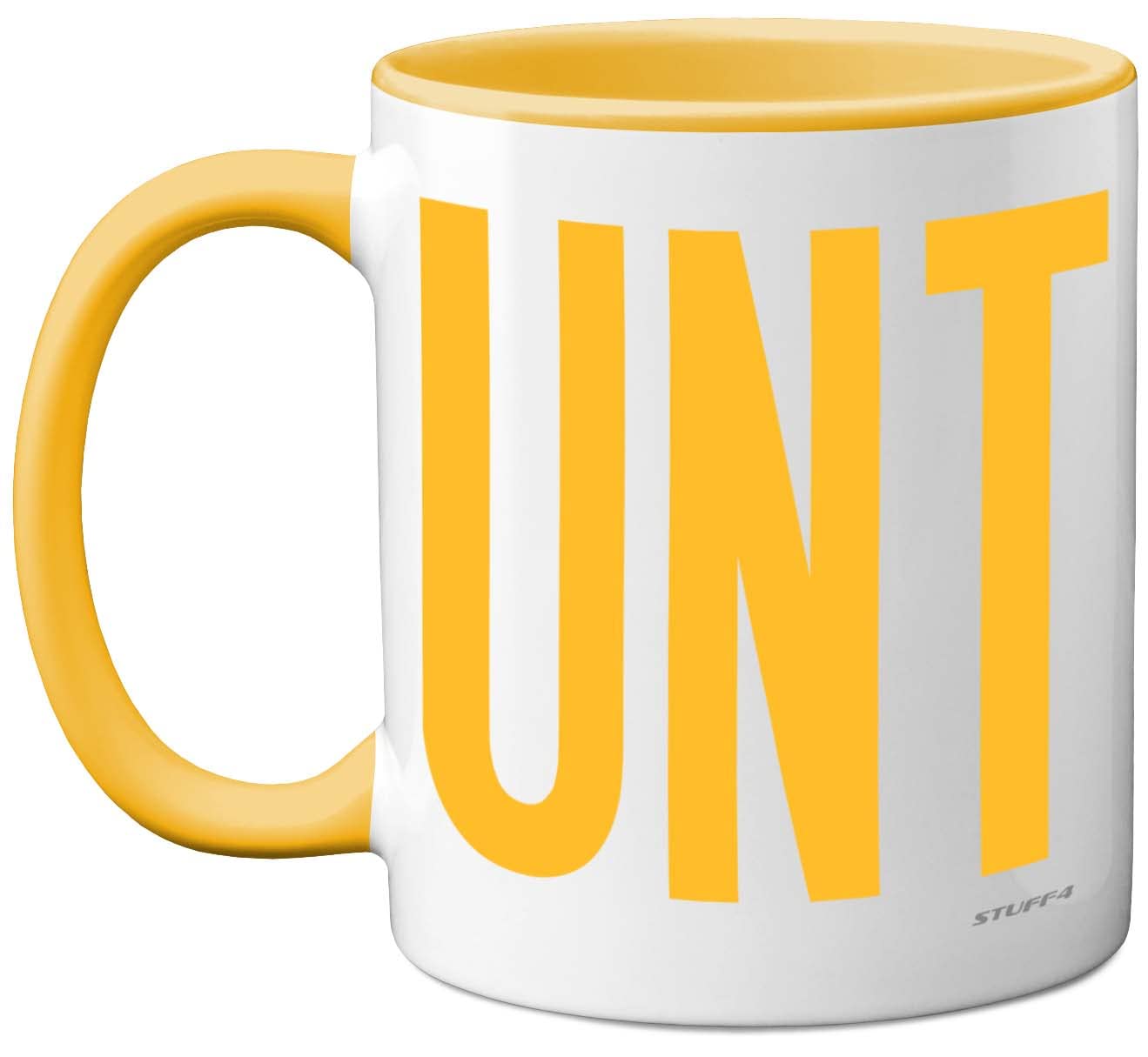 Funny Mugs for Men Women - C UNT Mug - Fun Sarcastic Slogan Gifts for Work Colleagues, C*nt Crude Rude Novelty Joke Gag Humour Birthday Present Friends, 11oz Yellow Ceramic Dishwasher Safe Mugs
