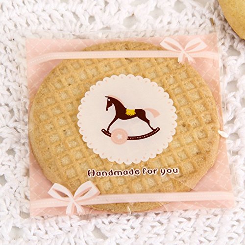 B&S FEEL 300 Pcs Bakery Candle Soap Biscuit Roasting Cookie Bags with Adhesive Closure (3 Size, 100 for Each)