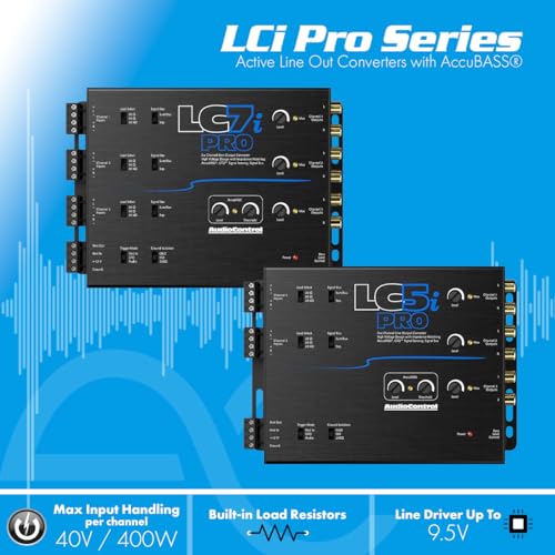 AudioControl LC5iPRO 5-Channel Line Out Converter with AccuBASS, Superior Sound Quality Audio with Seamless Integration, ACR-1 Dash Remote Included