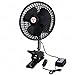 Zone Tech 12V Oscillating Fan - Includes clamp and Screws for Easy Attachment to Either The Console or Dash (Black 1 Pack)