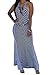 shekiss Sexy Women Summer Maxi Stripe Stretch Bodycon Party Bandage Club Dresses, Purplish Blue, Small