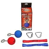 b4Adventure NinjaLine Ninja Ball with Hardware (2 Piece), Red/Blue, 2.5