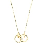 Gelin Interlocking Circle Necklace in 14K or10K Solid Gold | Real Gold Necklace for Women