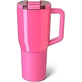 BrüMate Müv - 35oz 100% Leak Proof Insulated Coffee Mug with Handle & Lid - Stainless Steel Coffee Travel Mug - Double Walled Coffee Cup (Neon Pink)