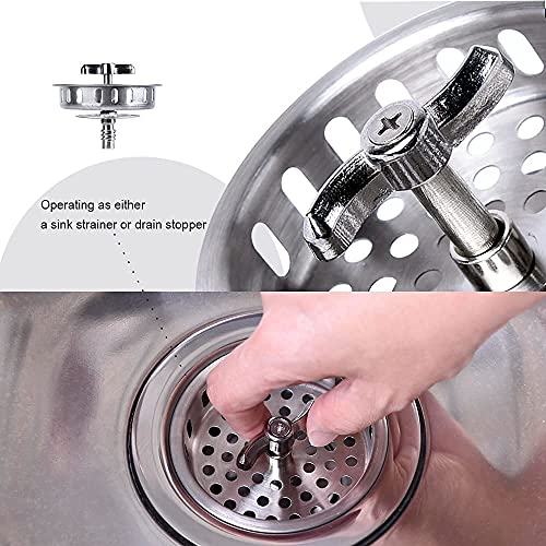 304 Stainless Steel Kitchen Sink Twist Lock Basket Drain Assembly W