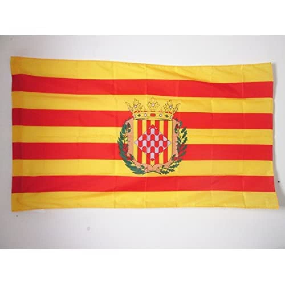 AZ FLAG - Province of Gerona Flag - 3x5 Ft - Gerona Banner with Sleeve - 100% Polyester - Fade Resistant - Vivid Colors - 3' x 5' Feet - 150x90 Cm