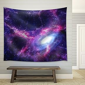 Space Background with Nebula and Galaxy - Fabric Wall Tapestry Home Decor - 51x60 inches